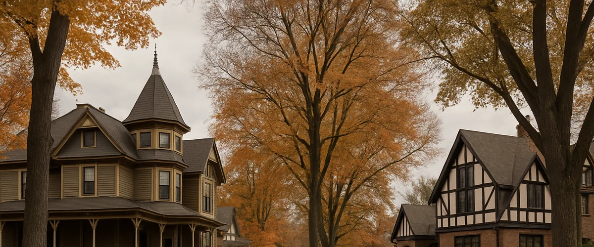 Tree-lined street in Kokomo, IN